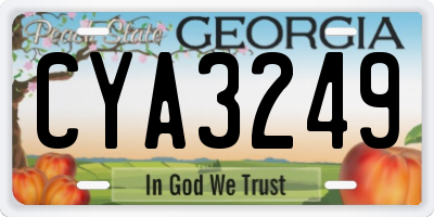 GA license plate CYA3249