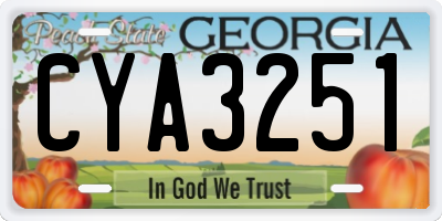GA license plate CYA3251