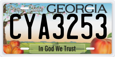 GA license plate CYA3253