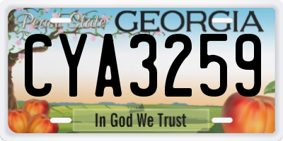 GA license plate CYA3259