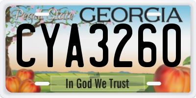 GA license plate CYA3260