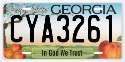 GA license plate CYA3261