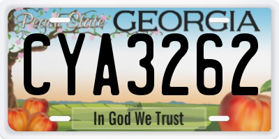 GA license plate CYA3262