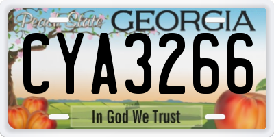 GA license plate CYA3266