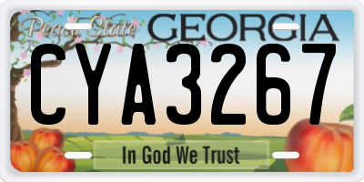 GA license plate CYA3267