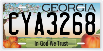 GA license plate CYA3268