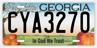 GA license plate CYA3270