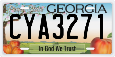 GA license plate CYA3271