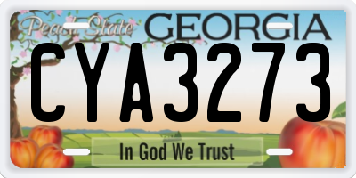 GA license plate CYA3273