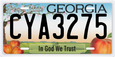 GA license plate CYA3275