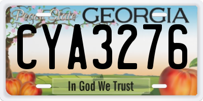 GA license plate CYA3276