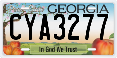 GA license plate CYA3277