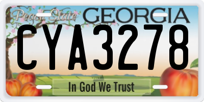 GA license plate CYA3278