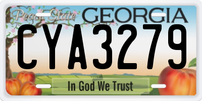 GA license plate CYA3279