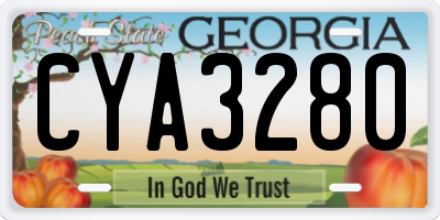 GA license plate CYA3280