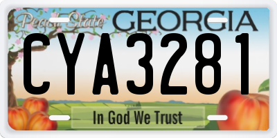 GA license plate CYA3281