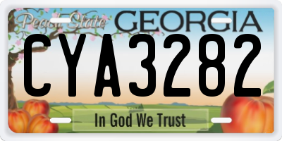 GA license plate CYA3282