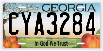 GA license plate CYA3284