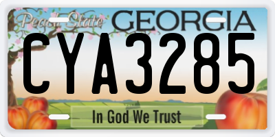 GA license plate CYA3285