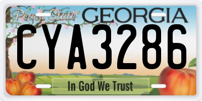 GA license plate CYA3286