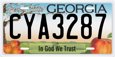 GA license plate CYA3287