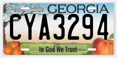 GA license plate CYA3294