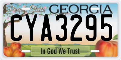 GA license plate CYA3295