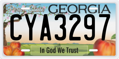 GA license plate CYA3297