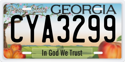 GA license plate CYA3299