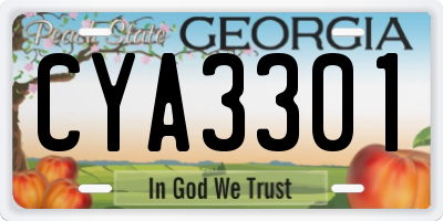 GA license plate CYA3301