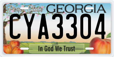GA license plate CYA3304