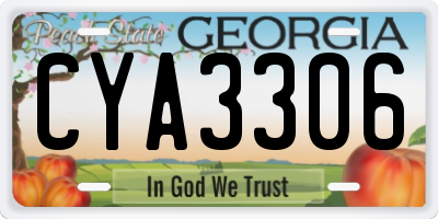 GA license plate CYA3306