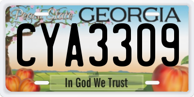 GA license plate CYA3309