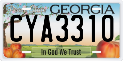 GA license plate CYA3310