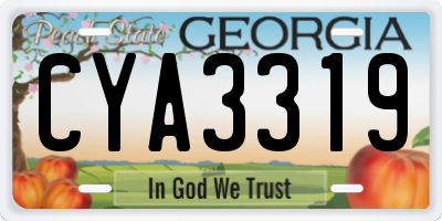 GA license plate CYA3319