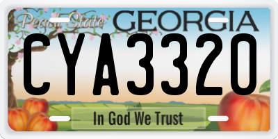 GA license plate CYA3320