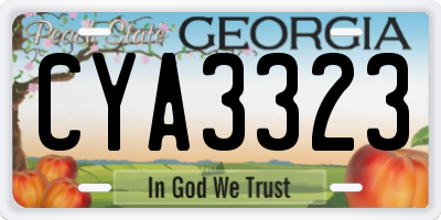 GA license plate CYA3323