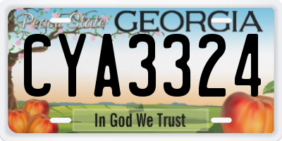 GA license plate CYA3324