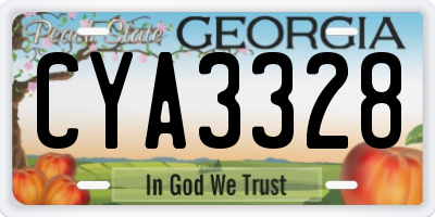 GA license plate CYA3328