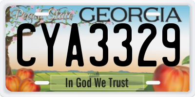 GA license plate CYA3329