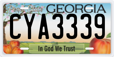 GA license plate CYA3339