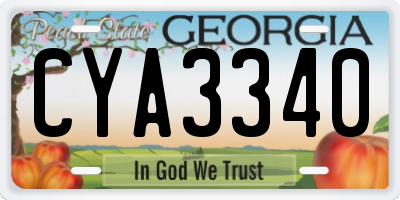 GA license plate CYA3340