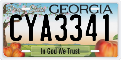GA license plate CYA3341