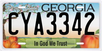 GA license plate CYA3342