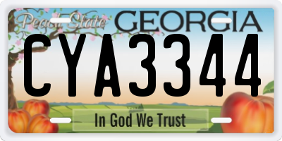 GA license plate CYA3344