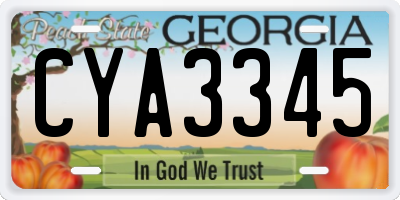 GA license plate CYA3345