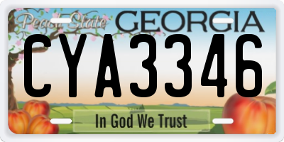 GA license plate CYA3346