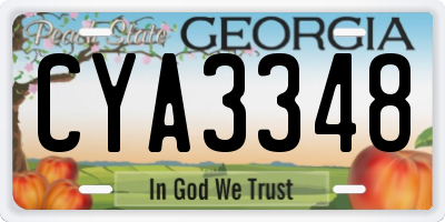 GA license plate CYA3348