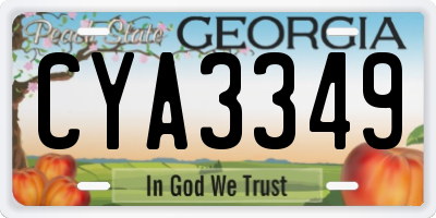 GA license plate CYA3349