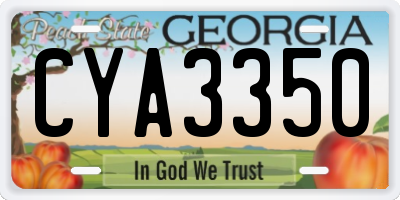 GA license plate CYA3350